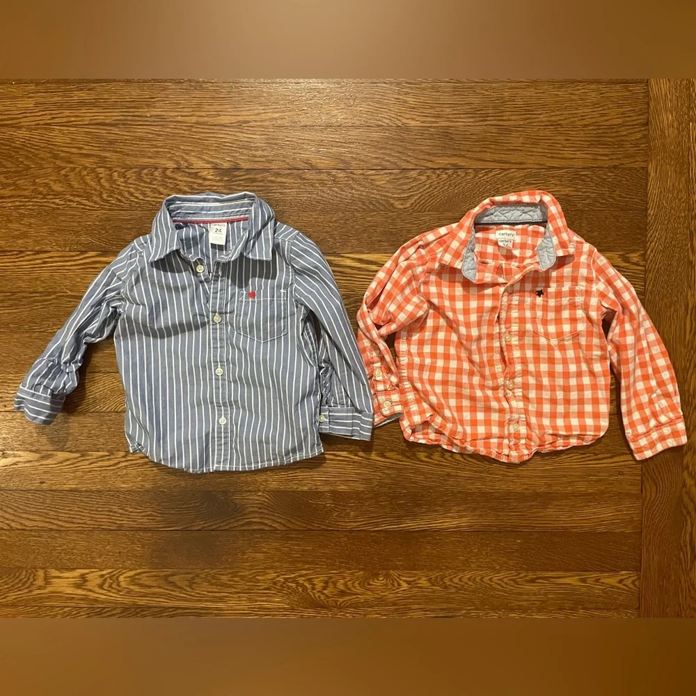 OshKosh BGosh & Carters 8 Button Down Shirt Lot Size 24 Months